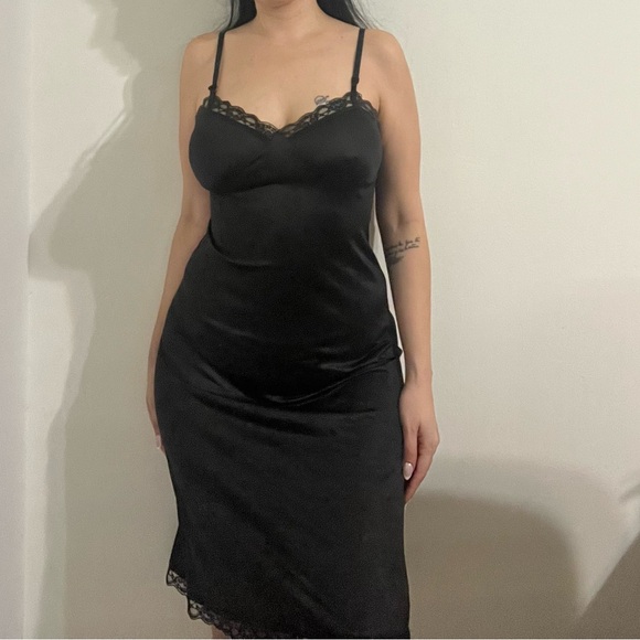 Vintage 70s/80s Witchy CottageCore Lace Adorned Mini Fairy Goth Slip Dress - Picture 6 of 8